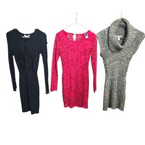 Women's Small 4 6 Dresses Winter Long Sleeves Wholesale Bulk Lot of 3 S